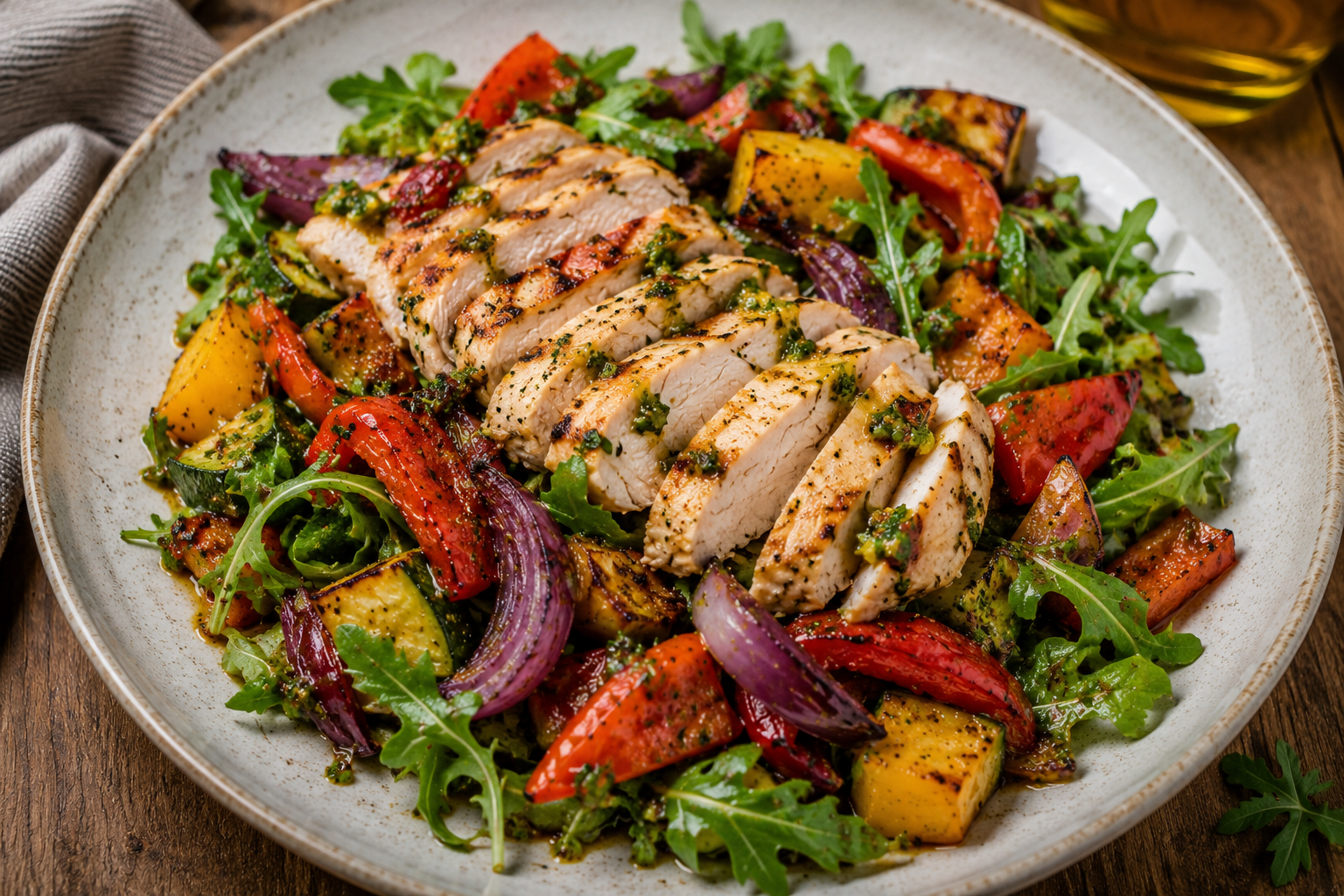 Ensalada fría con pollo